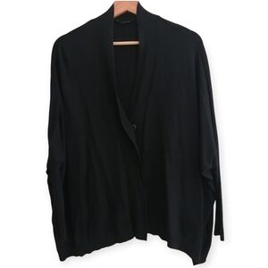 Alice + Olivia Base Black One Button Cardigan Angora Blend Medium